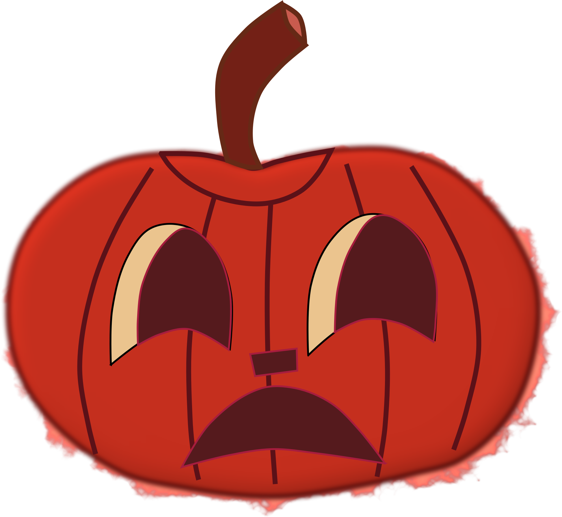 Clipart - Halloween faces for pumpkins, orange