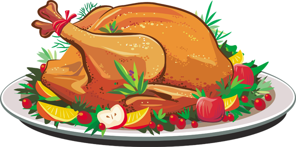 Christmas Turkey Dinner Clipart
