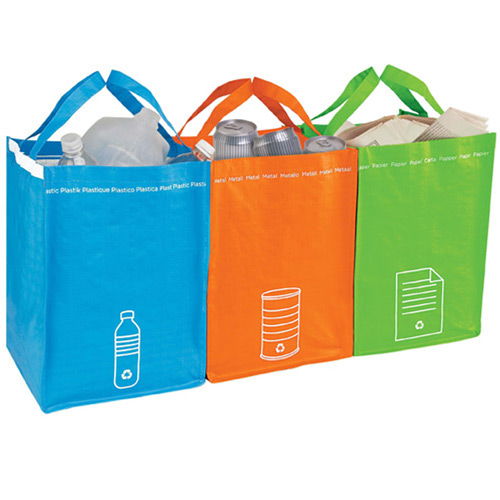 Recycling Bin Tote Set | Personalized Tote Bags | 9.41 Ea.