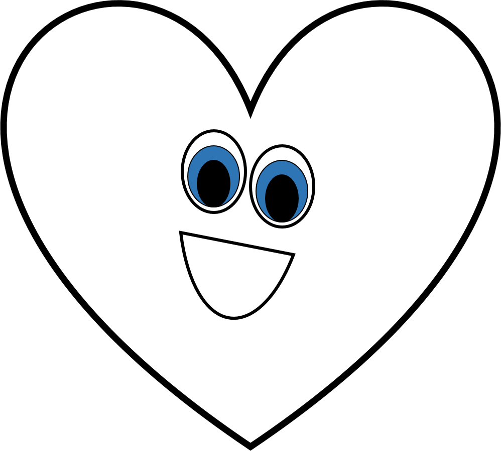 Black and white heart shape clipart