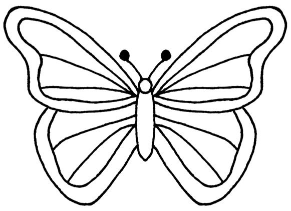 Butterfly clipart black and white outline