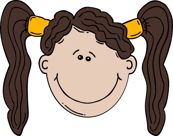 Smiling girl face clipart