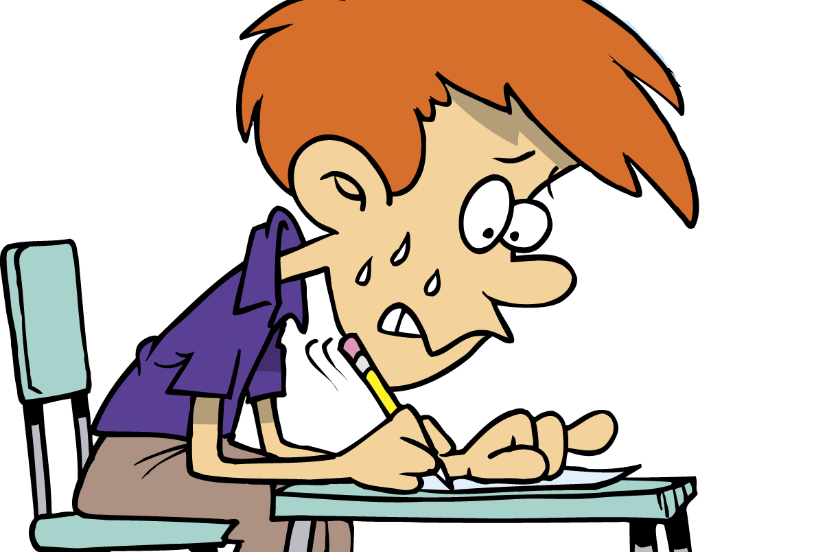 Student taking test clipart