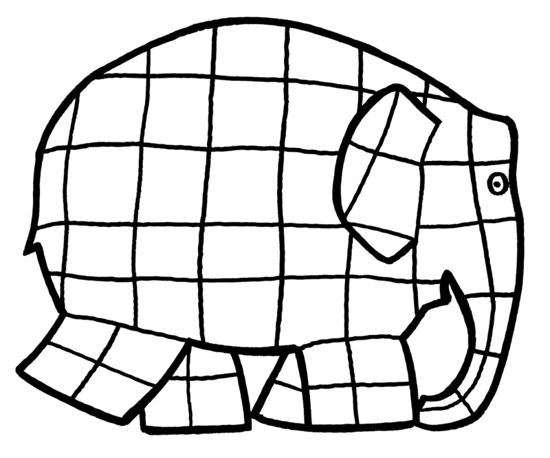Elmer Elephant Coloring Page - AZ Coloring Pages