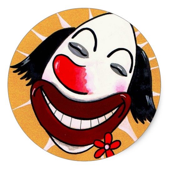 Sugar Weasel the Clown Cartoon Head Classic Round Sticker | Zazzle
