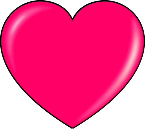 Pink reflective heart vector image | Public domain vectors