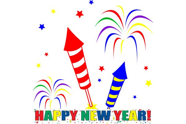 Clipart fireworks happy new year