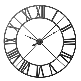 Giant Ivory-White Metal Outline Wall Clock