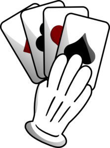 Hand of playing cards clipart