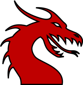 Dragon Head Silhouette Red clip art - vector clip art online ...