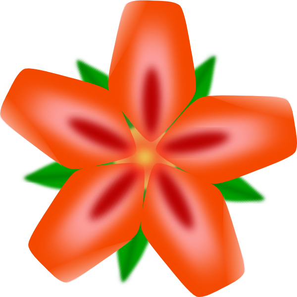 Atulasthana Red Flower clip art - vector clip art online, royalty ...