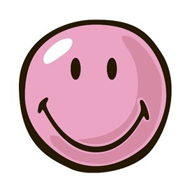 Round Smiley Face Rug - Pink | Girls Rugs | Fun Rugs