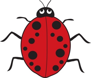 Ladybug Clipart Image - Cartoon Ladybug from a Top View