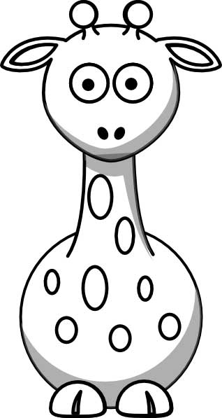 Cute Giraffe Coloring Page for Kids - Free Printable Picture