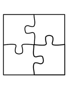Puzzle Template 6 Pieces Clipart - Free to use Clip Art Resource