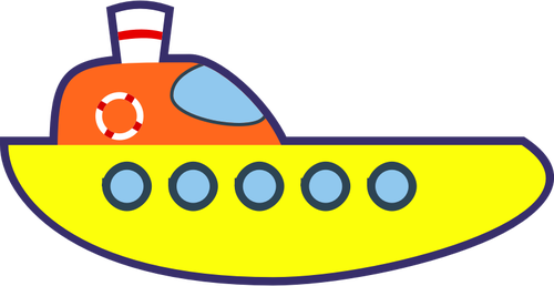 Vector drawing of yellow cartoon boat | Public domain vectors