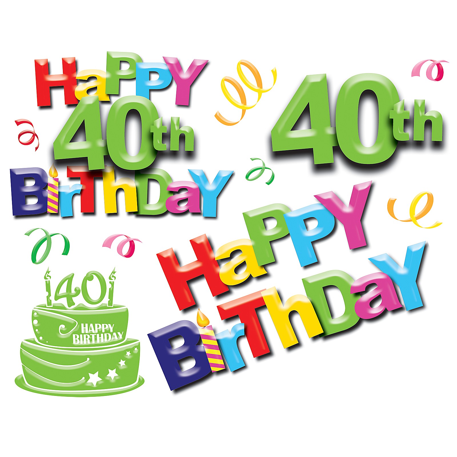 40 Year Birthday Clipart