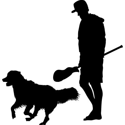 Beach Lacrosse and Dog Vector Clip Art