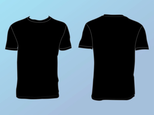 Black t-shirt front and back Vector | Free Download
