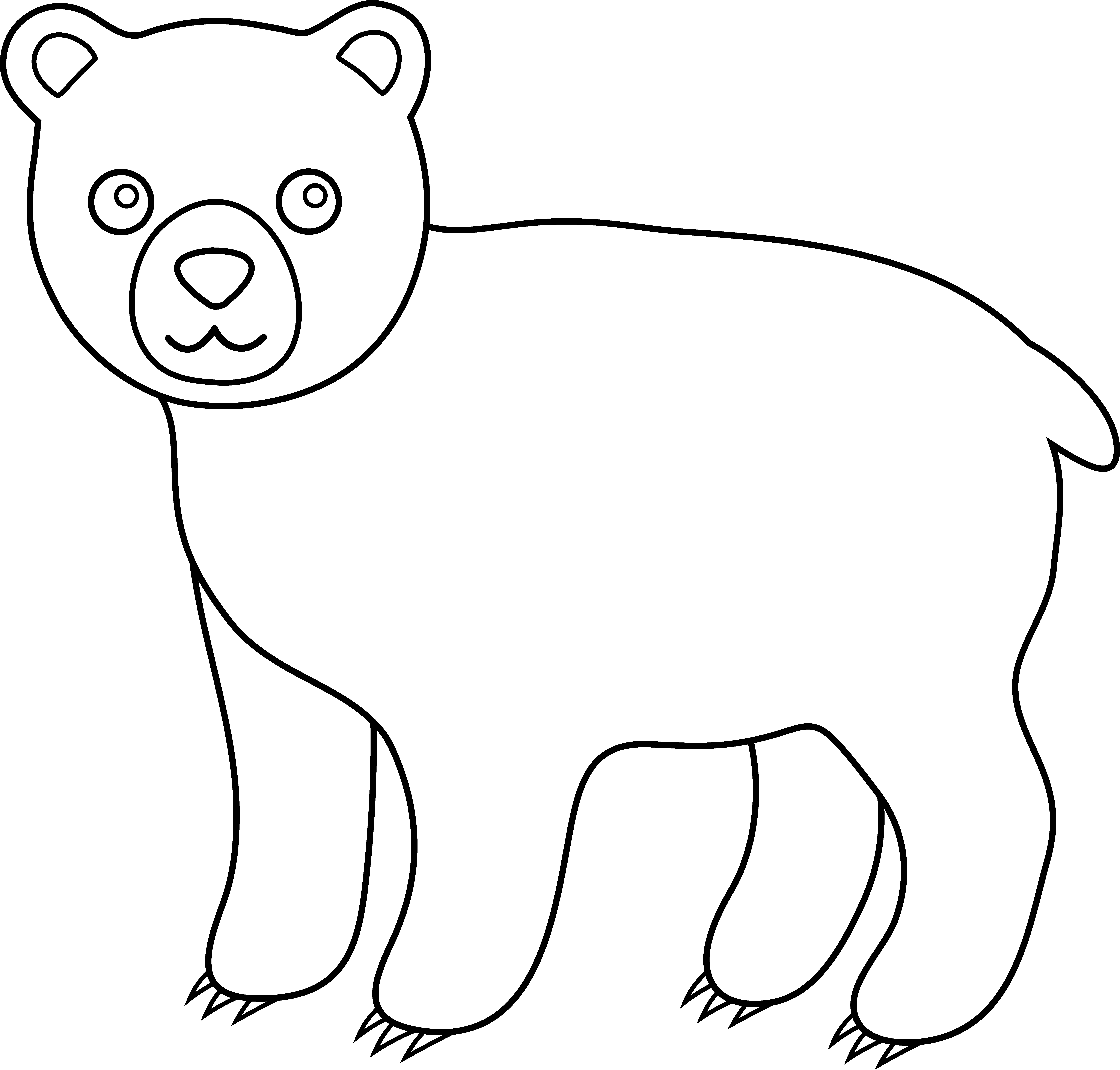 Cute animal bear clipart black and white