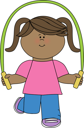 Kids jumping rope clipart