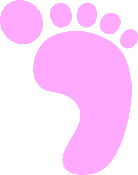 Free baby girl footprint clipart