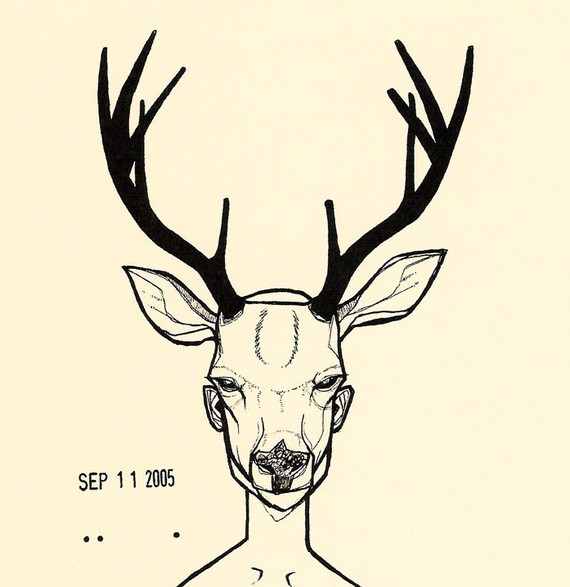 Deer Mask two color woodland forrest anthropomorphic by MATTYCIPOV