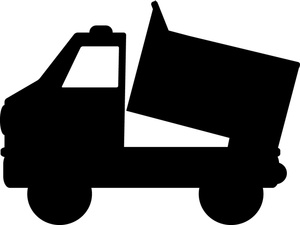 Dump Truck Clipart Image - Silhouette of a Cartoon Dump Truck
