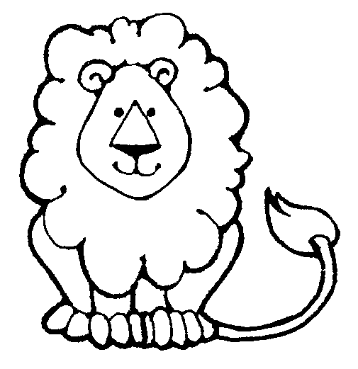 Lion head clipart for kids black and white