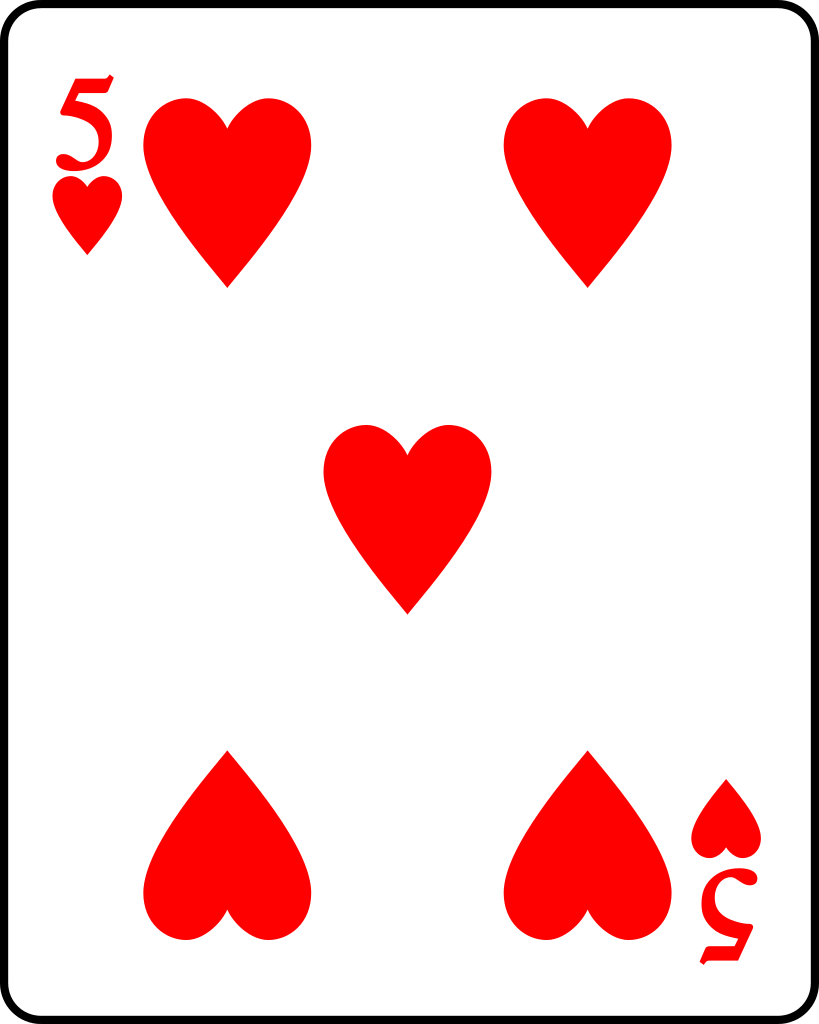 File:Playing card heart 5.svg
