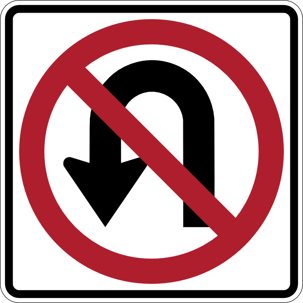 No U Turn Sign clip art - vector clip art online, royalty free ...