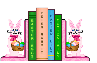 Easter Clip Art - Bookends of Rabbits Holding Easter Baskets ...