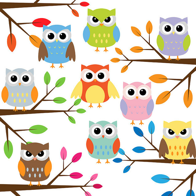 Owl with branches clip art set | Flickr - Photo Sharing!