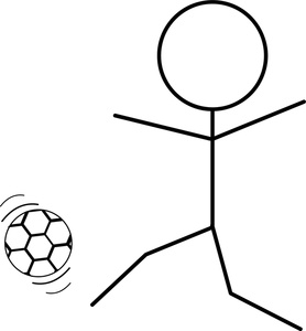 Stick People Clipart Image - Stick Figure Kicking a Soccer Ball