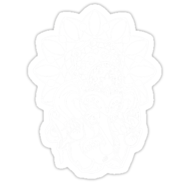 Ganesh (white outline style)" Stickers by Nate Luna | Redbubble