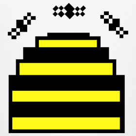 Kid's 8-Bit Beehive Ringer Tee | 8-Bit Tees