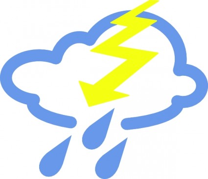 Thunder Storms Weather Symbol clip art Free vector in Open office ...