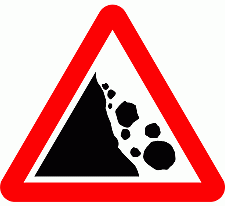 DOT559 Beware of Falling rocks | triangular warning signs | Road ...