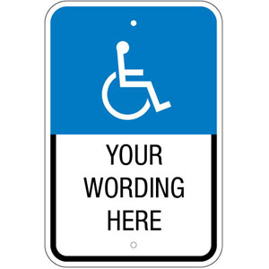 Handicapped Symbol Custom Aluminum Sign-12"x18"-Blue, Black ...