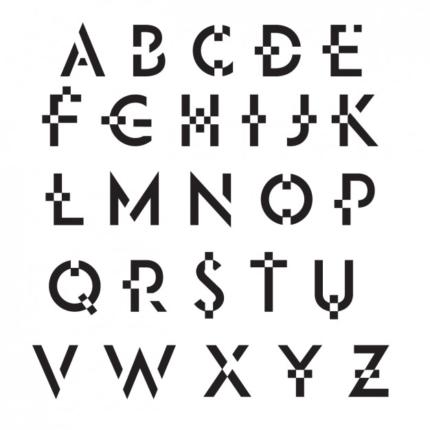 Pixel alphabet Vector | Free Download