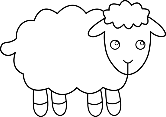Black and white sheep clipart