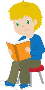 Reading Clipart Image - Clipart Illustration of a Child Reading a Book