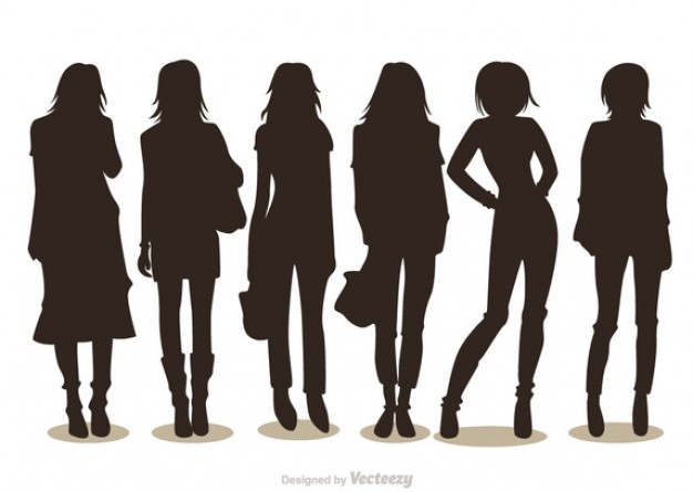 Fashion girls silhouettes Vector | Free Download