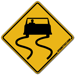 Slippery When Wet | Warning Road Signs