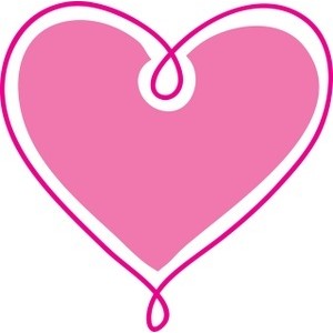 Hearts Clipart Image - Delicate Pink Heart Graphic with Outline ...