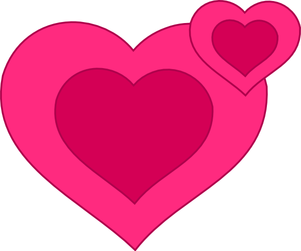Two Pink Hearts Together clip art Free Vector