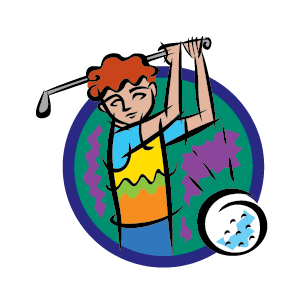 File Of This Colorful Artistic Free Sports Golfing Young Man Clipart