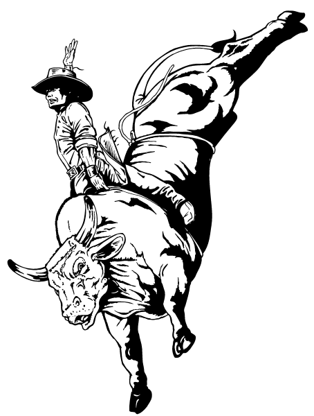 Drawings Of Bull Riding - ClipArt Best