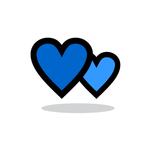 Heart Clipart - Blue Heart Couple with Black Background | Download ...