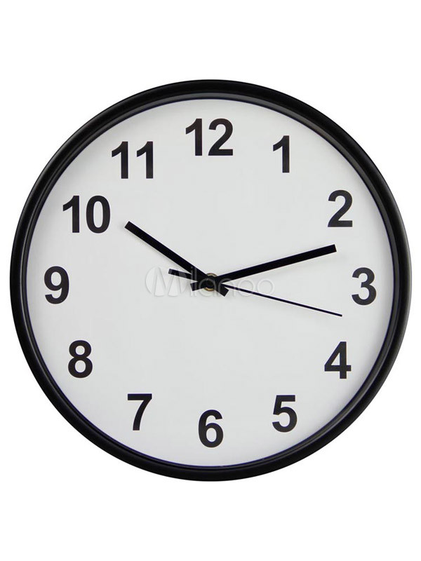 Round Shape Resin Analog Display Formal Wall Clock - m.